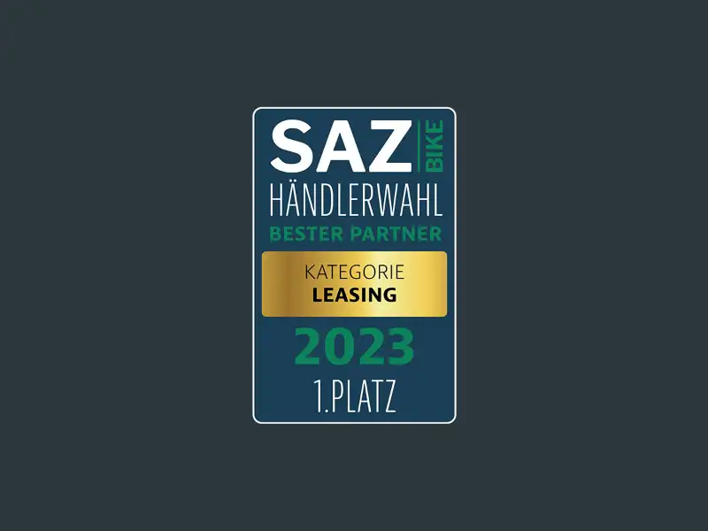 SAZbike Händlerwahl 2023: JobRad belegt den 1. Platz in der Kategorie Leasing SAZbike Händlerwahl 2023: JobRad belegt den 1. Platz in der Kategorie Leasing